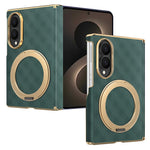 For Samsung Galaxy Z Fold8 Case Magnetic Kickstand Leather + PC Dual-Axis Hinge Protection Phone Cover