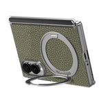 For Samsung Galaxy Z Fold8 Magnetic Case Litchi Texture Leather Phone Cover with 360 Rotating Ring Kickstand