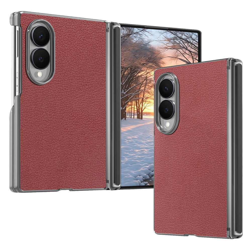 For Samsung Galaxy Z Fold8 Case Magnetic Center Pivot Litchi Texture Leather Protective Back Cover