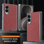 For Samsung Galaxy Z Fold8 Case Magnetic Center Pivot Litchi Texture Leather Protective Back Cover