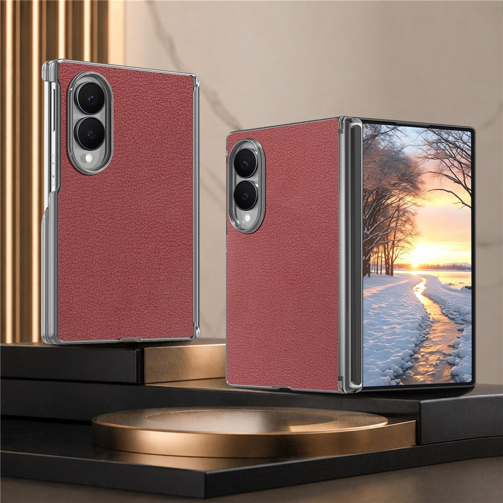 For Samsung Galaxy Z Fold8 Case Magnetic Center Pivot Litchi Texture Leather Protective Back Cover