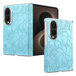 For Samsung Galaxy Z Fold8 Magnetic Case Embossed Floral Electroplated Dual-Axis Anti-Drop Phone Cover