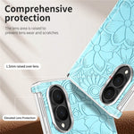 For Samsung Galaxy Z Fold8 Magnetic Case Embossed Floral Electroplated Dual-Axis Anti-Drop Phone Cover