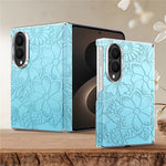 For Samsung Galaxy Z Fold8 Magnetic Case Embossed Floral Electroplated Dual-Axis Anti-Drop Phone Cover