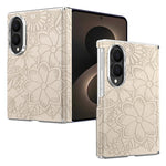 For Samsung Galaxy Z Fold8 Magnetic Case Embossed Floral Electroplated Dual-Axis Anti-Drop Phone Cover