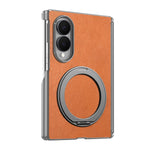 For Samsung Galaxy Z Fold8 Case Magnetic Kickstand Leather + PC Dual-Hinge Protection Phone Cover