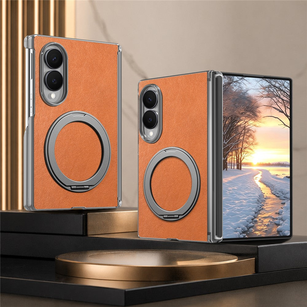 For Samsung Galaxy Z Fold8 Case Magnetic Kickstand Leather + PC Dual-Hinge Protection Phone Cover