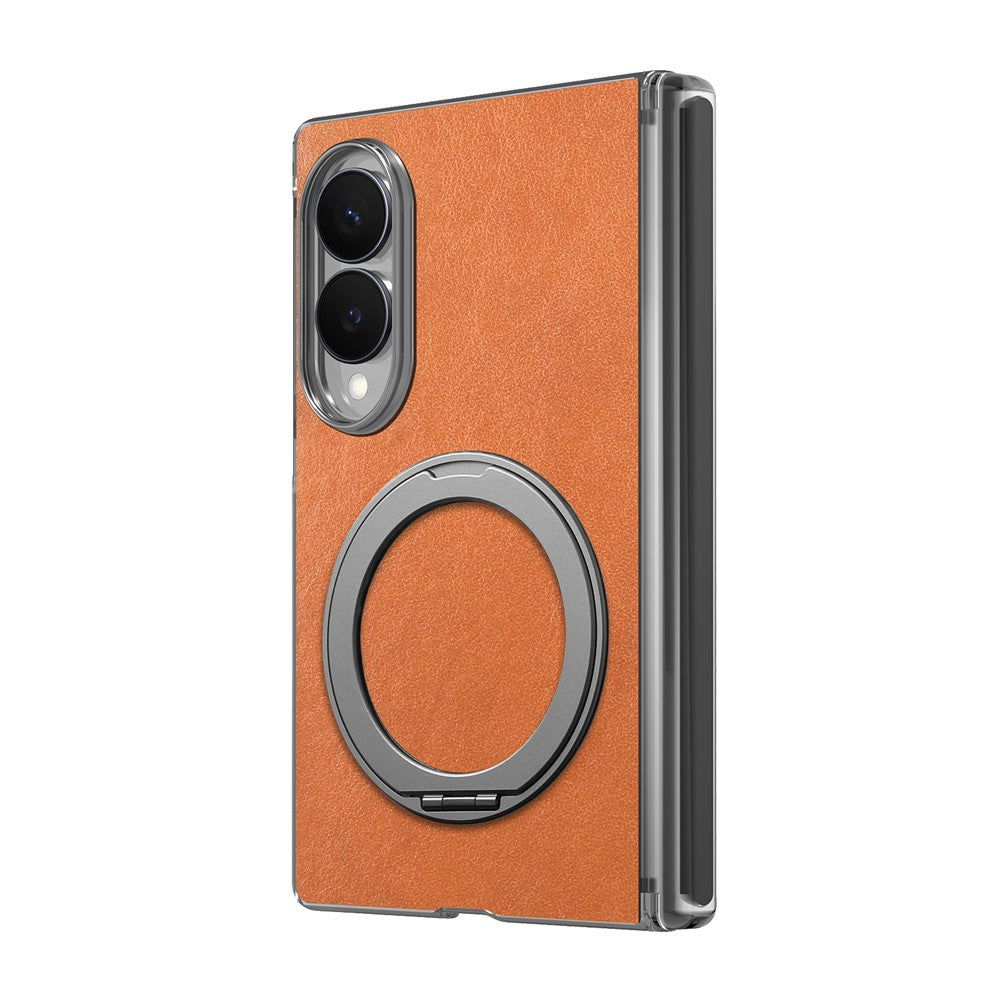 For Samsung Galaxy Z Fold8 Case Magnetic Kickstand Leather + PC Dual-Hinge Protection Phone Cover