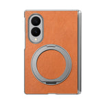 For Samsung Galaxy Z Fold8 Case Magnetic Kickstand Leather + PC Dual-Hinge Protection Phone Cover