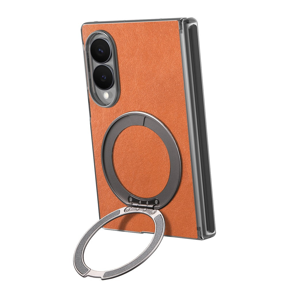For Samsung Galaxy Z Fold8 Case Magnetic Kickstand Leather + PC Dual-Hinge Protection Phone Cover