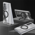 Til Samsung Galaxy Z Fold8 Ultra Cover med Magnetisk Støttefod Gennemsigtigt PC Hængsel Stødabsorberende Telefoncover