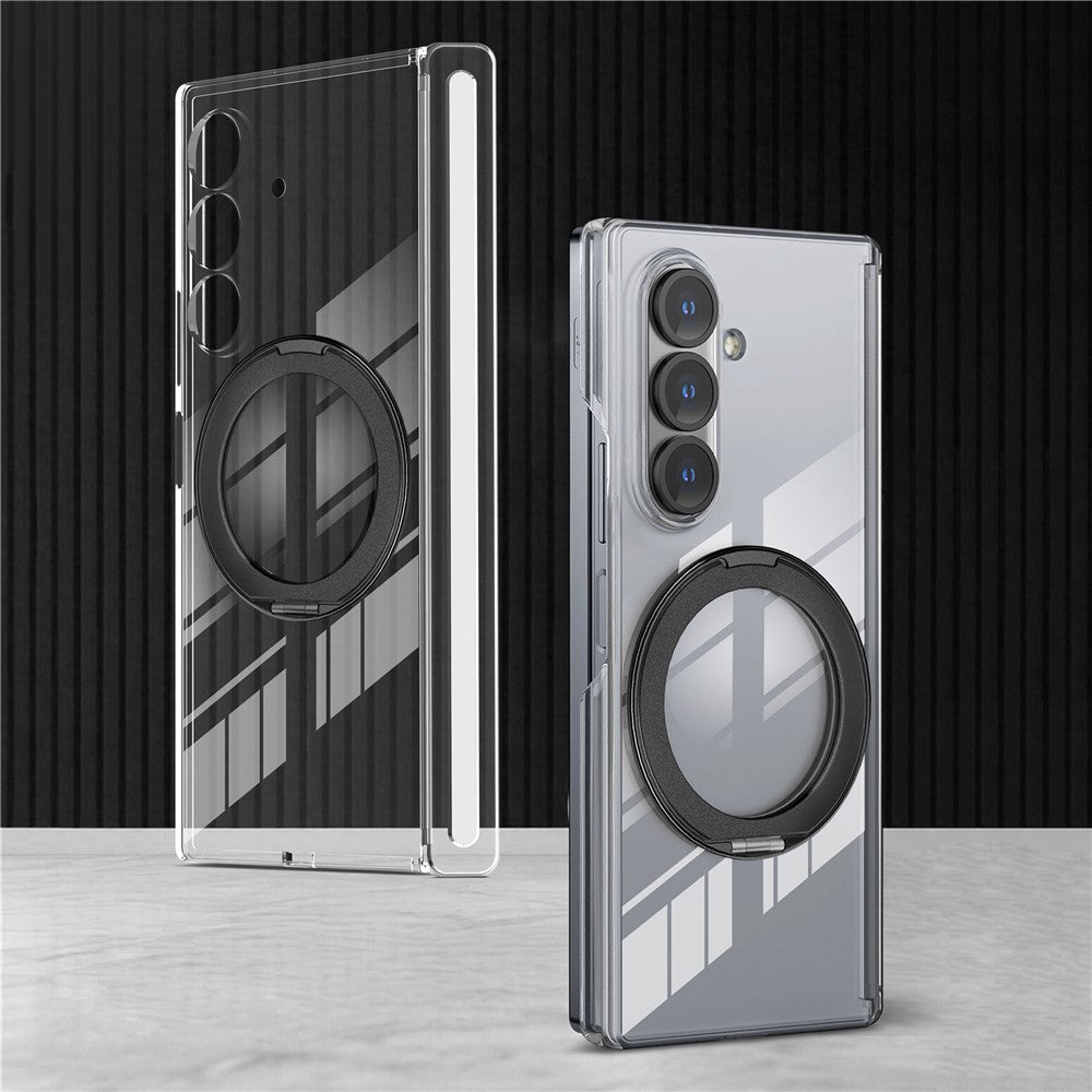 Til Samsung Galaxy Z Fold8 Ultra Cover med Magnetisk Støttefod Gennemsigtigt PC Hængsel Stødabsorberende Telefoncover