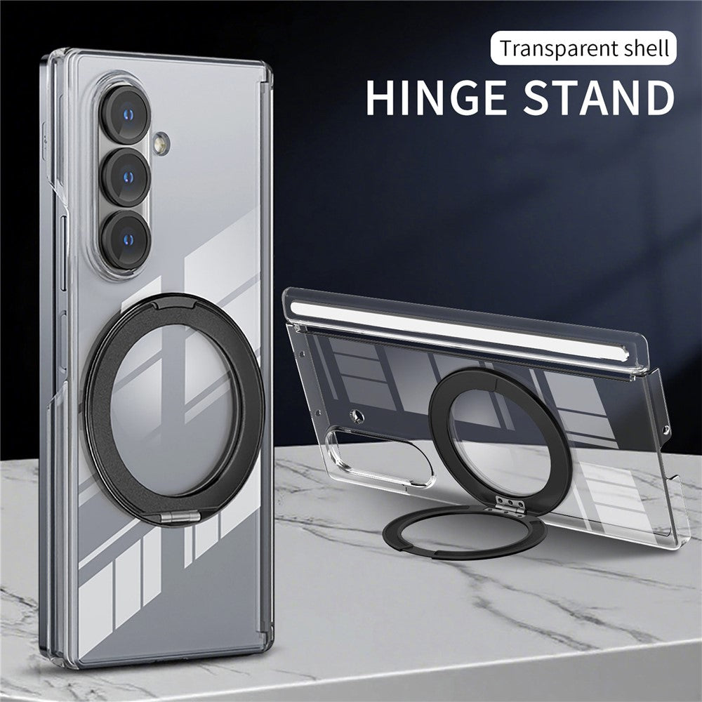 Til Samsung Galaxy Z Fold8 Ultra Cover med Magnetisk Støttefod Gennemsigtigt PC Hængsel Stødabsorberende Telefoncover