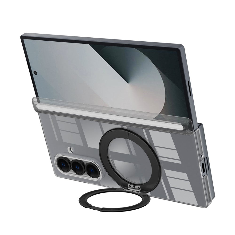Til Samsung Galaxy Z Fold8 Ultra Cover med Magnetisk Støttefod Gennemsigtigt PC Hængsel Stødabsorberende Telefoncover