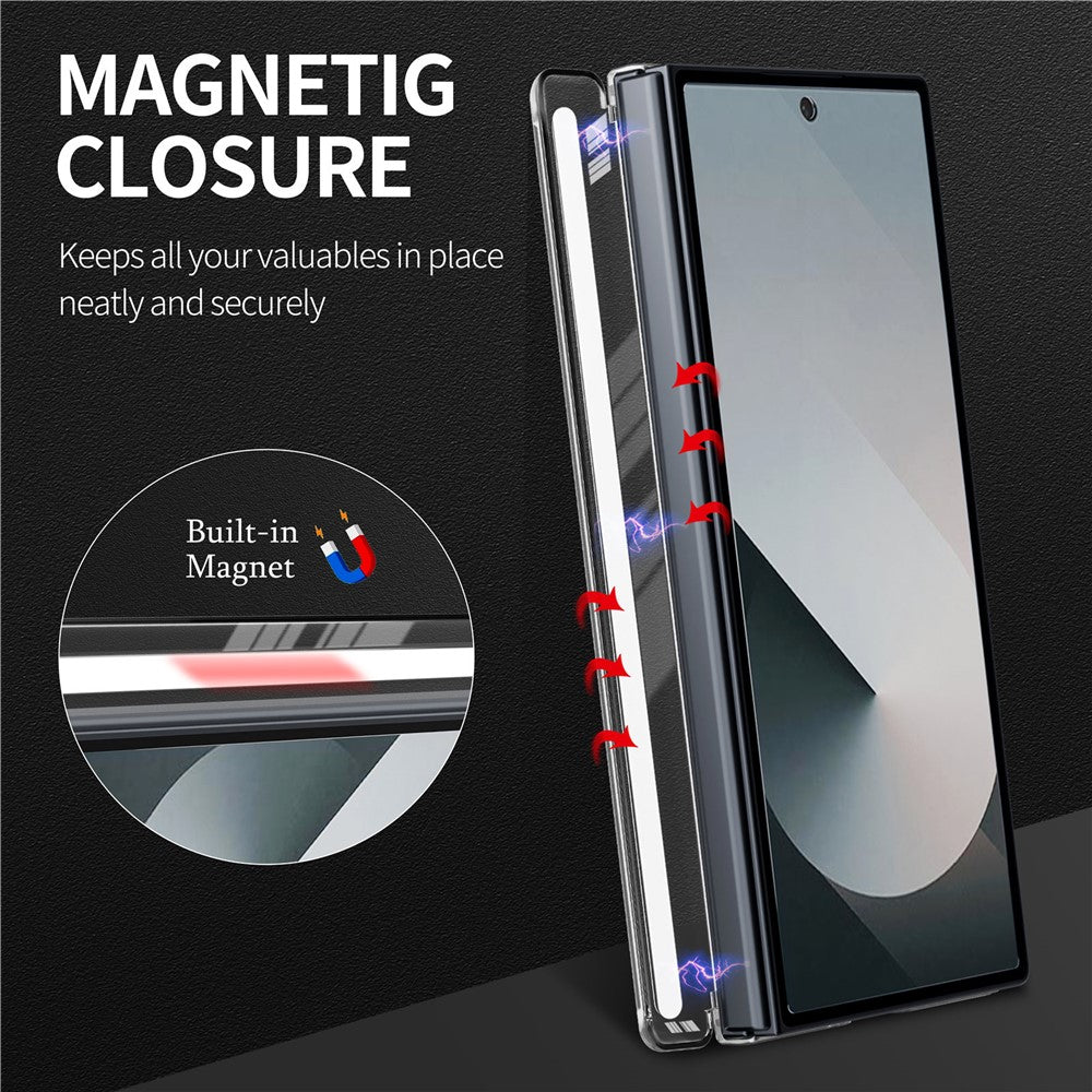 Til Samsung Galaxy Z Fold8 Ultra Cover med Magnetisk Støttefod Gennemsigtigt PC Hængsel Stødabsorberende Telefoncover