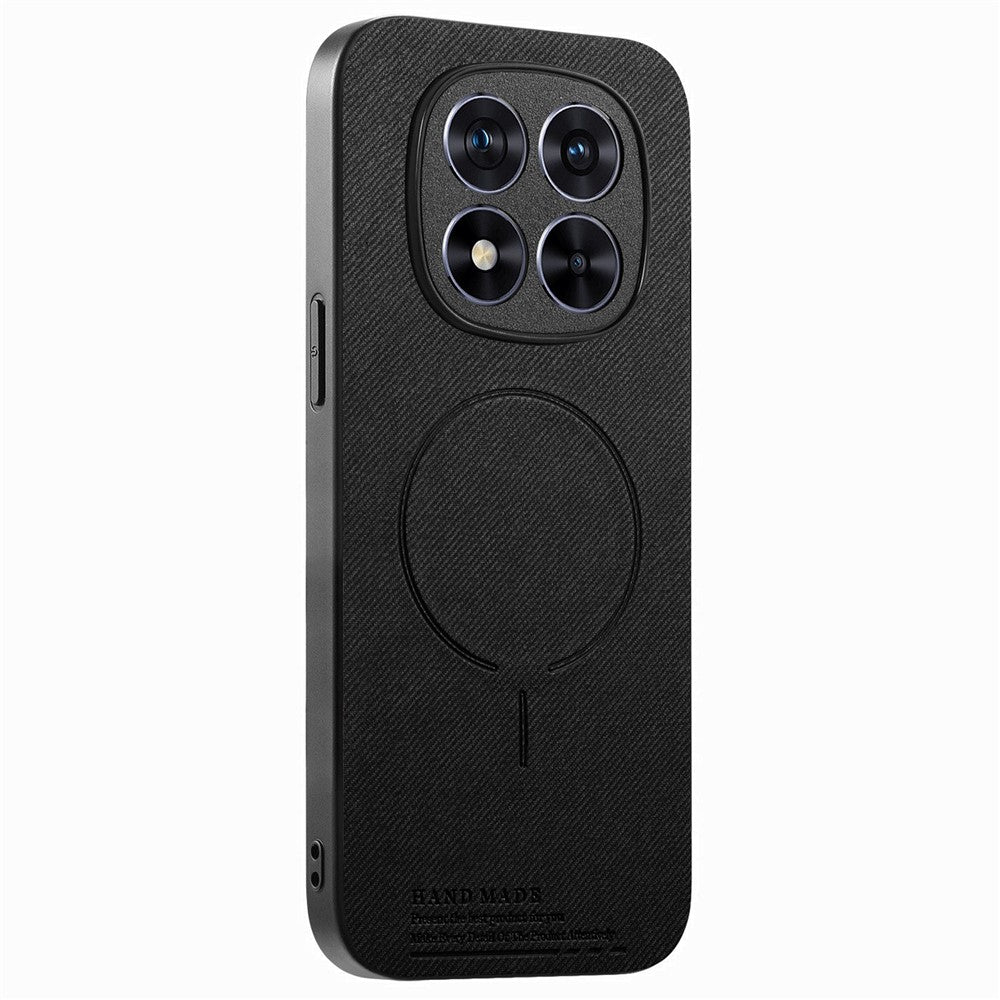 For Xiaomi Redmi Note 15 Pro+ 5G (Global) / Poco M8 Pro 5G Magnetic Case Cloth Texture PC + TPU + PU Leather Anti-Scratch Phone Cover