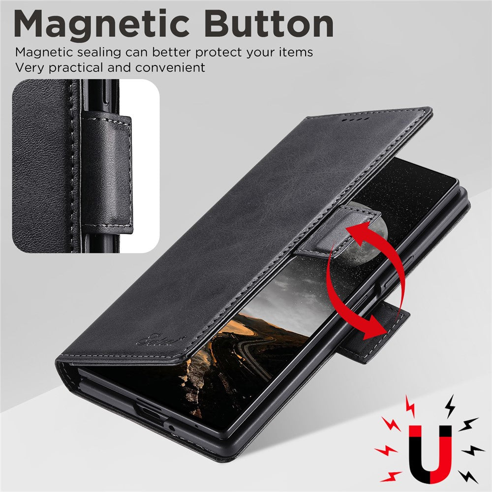 SUTENI For Samsung Galaxy Z Fold8 Ultra Case PU Leather Wallet Stand Magnetic Closing Phone Cover