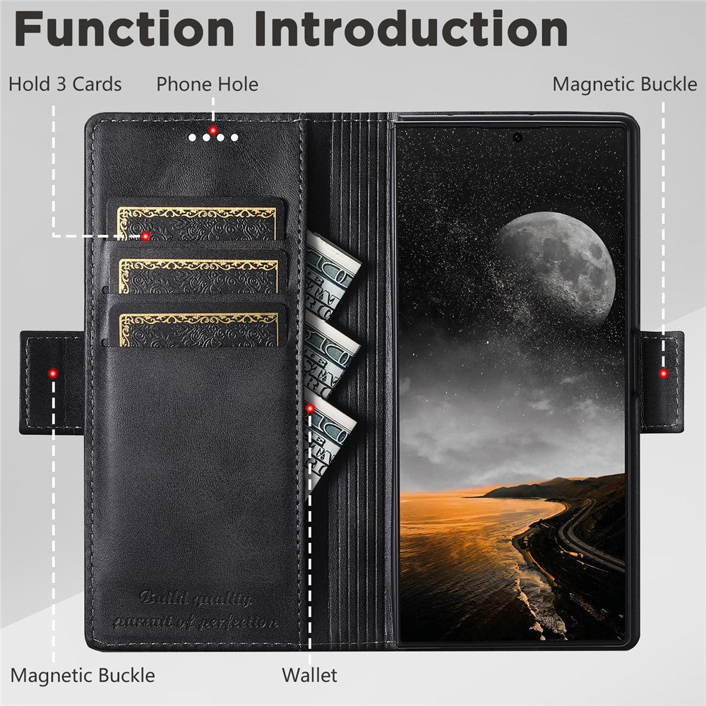 SUTENI For Samsung Galaxy Z Fold8 Ultra Case PU Leather Wallet Stand Magnetic Closing Phone Cover