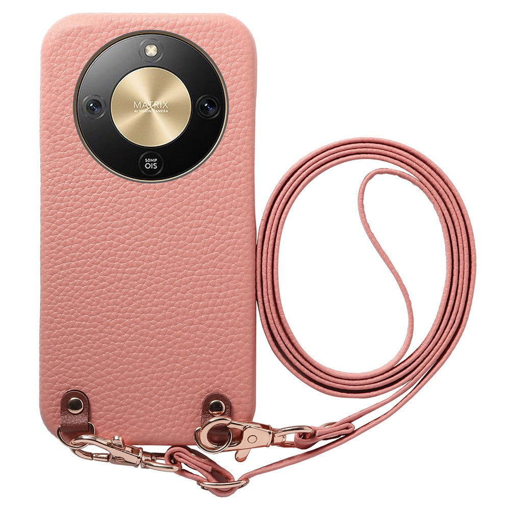 For Honor X70 5G / X9d 5G / Magic8 Lite 5G Litchi Pattern Case with Lanyard Shockproof PC PU Leather Cover