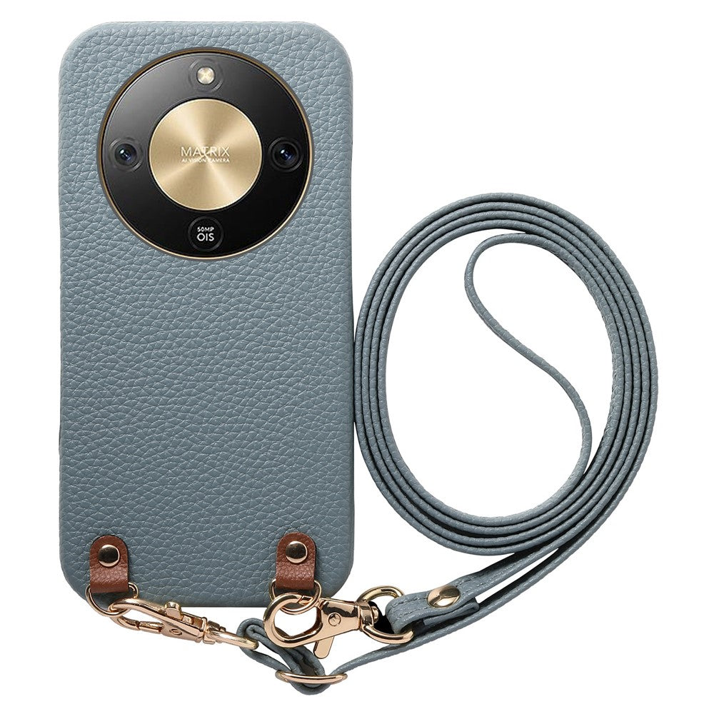 For Honor X70 5G / X9d 5G / Magic8 Lite 5G Litchi Pattern Case with Lanyard Shockproof PC PU Leather Cover