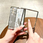 Til Samsung Galaxy Z Fold8 cover med hærdet glasfilm, metalstativ, spejl PC telefoncover