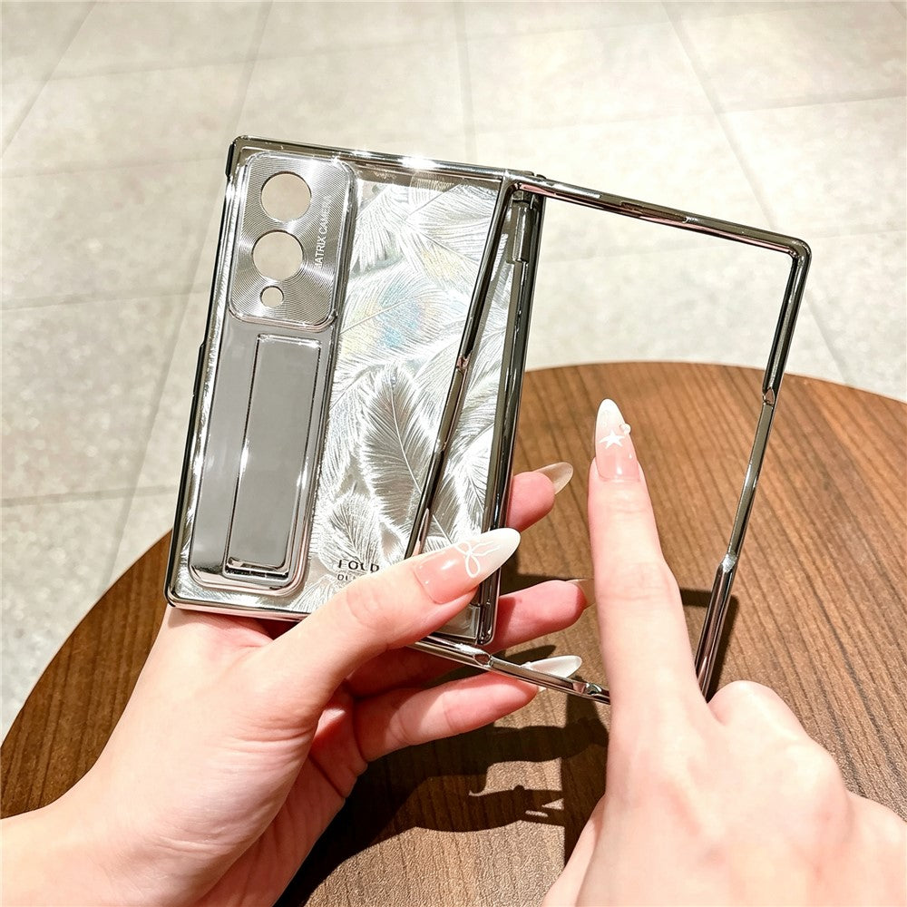 Til Samsung Galaxy Z Fold8 cover med hærdet glasfilm, metalstativ, spejl PC telefoncover