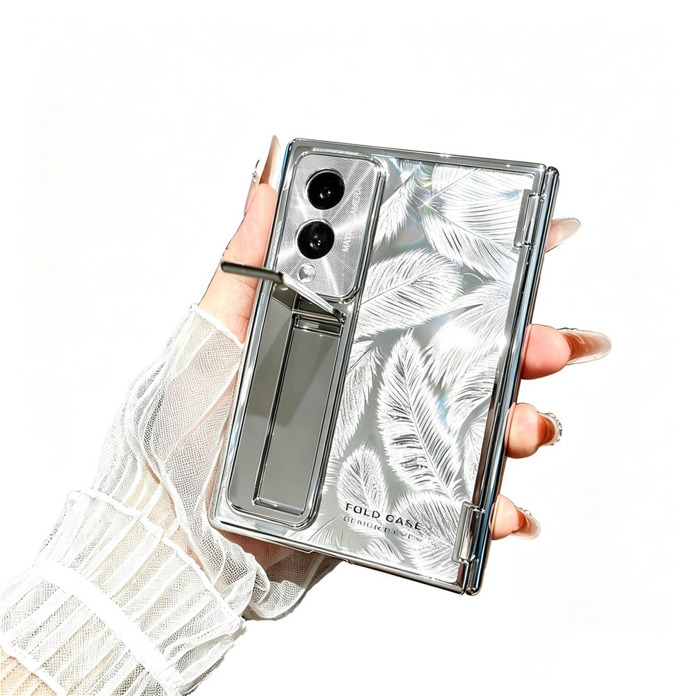 Til Samsung Galaxy Z Fold8 cover med hærdet glasfilm, metalstativ, spejl PC telefoncover