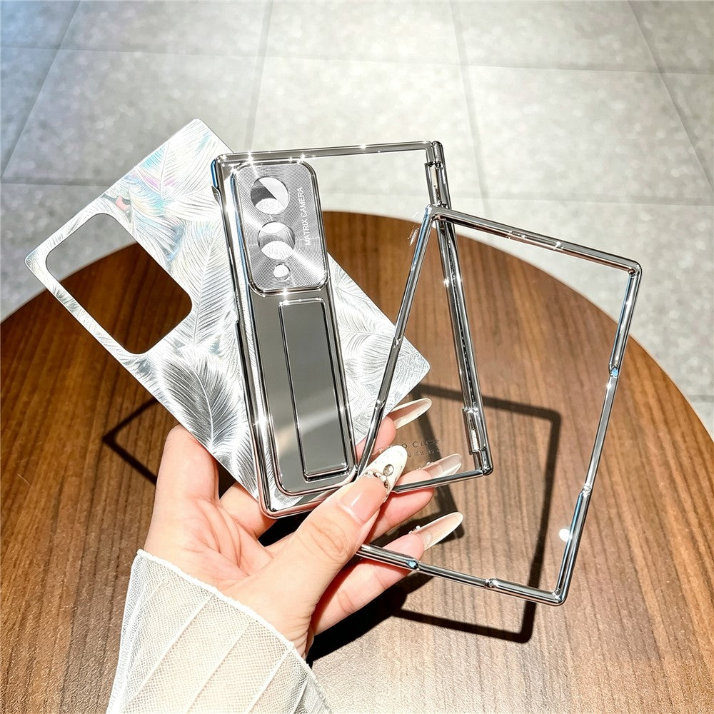 Til Samsung Galaxy Z Fold8 cover med hærdet glasfilm, metalstativ, spejl PC telefoncover
