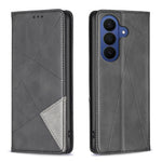 For Samsung Galaxy S26 FE Case Card Slots Geometry Imprint Leather Phone Cover