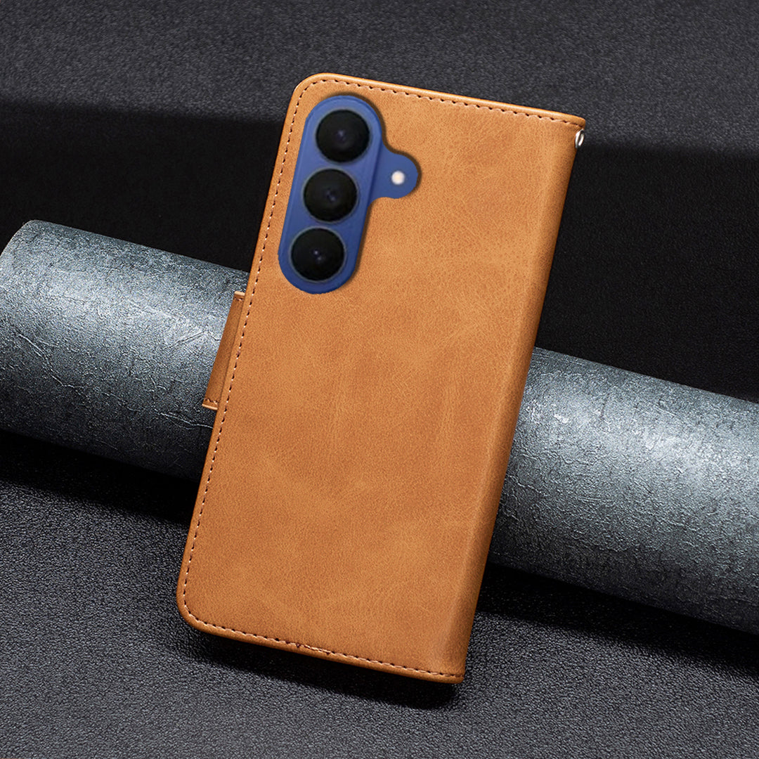 Til Samsung Galaxy S26 FE Cover Stødsikkert PU-læderetui med kortholder