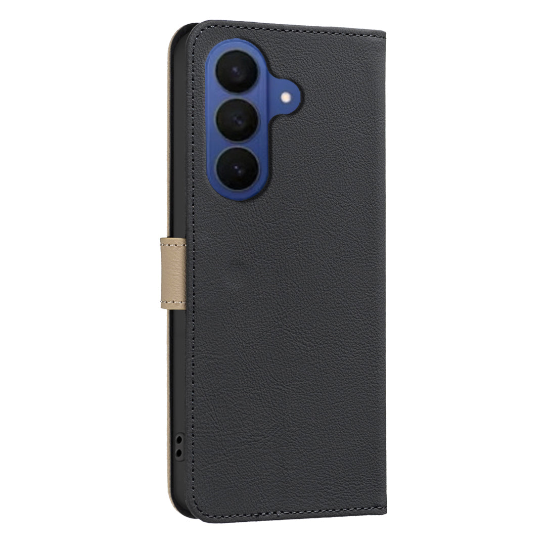 BINFEN COLOR til Samsung Galaxy S26 FE BF36 Læderetui Blomstermønster Telefoncover RFID-blokerende Pungstativ