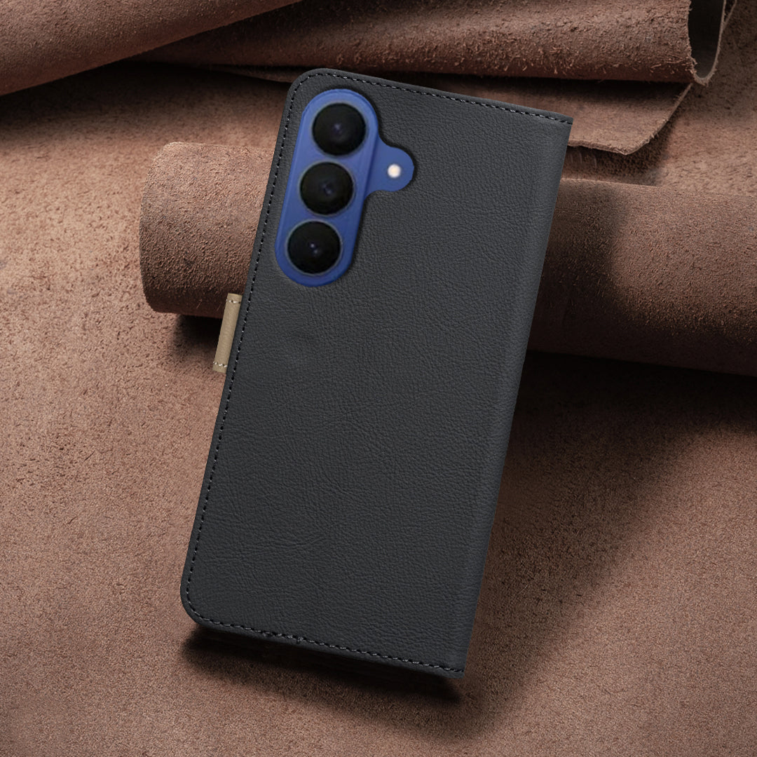 BINFEN COLOR til Samsung Galaxy S26 FE BF36 Læderetui Blomstermønster Telefoncover RFID-blokerende Pungstativ