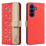 BINFEN COLOR til Samsung Galaxy S26 FE BF36 Læderetui Blomstermønster Telefoncover RFID-blokerende Pungstativ
