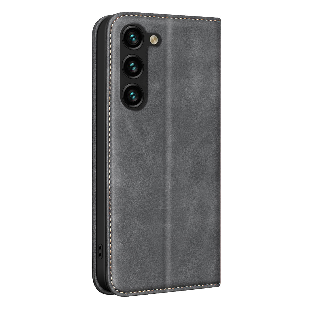 BINFEN COLOR til Samsung Galaxy S26 FE RFID-blokerende PU-lædertelefoncover med kalvetekstur