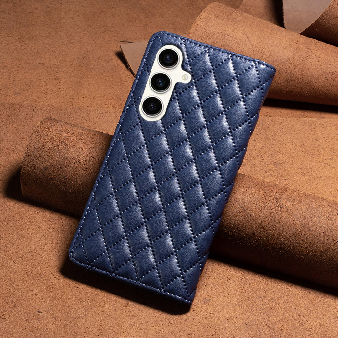 BINFEN COLOR för Samsung Galaxy S26 FE-skal med korthållare i PU-läder – stativ