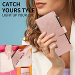 For iPhone 16e / iPhone 17e Leather Case 9 Card Slots Zipper Pocket Phone Cover with Wrist Strap