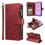 For Samsung Galaxy A37 5G Leather Case 9 Card Slots Zipper Pocket Phone Cover with Wrist Strap