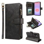 For Samsung Galaxy A37 5G Leather Case 9 Card Slots Zipper Pocket Phone Cover with Wrist Strap