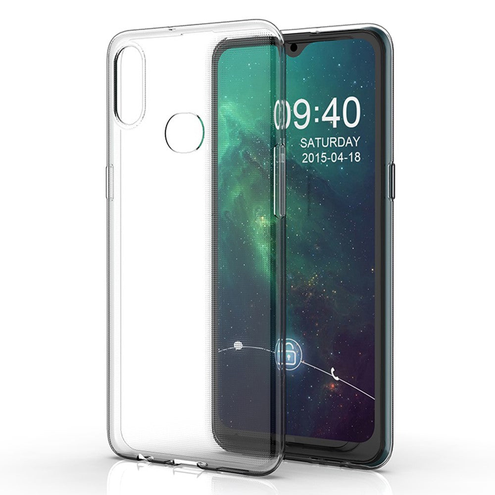 Slankt gennemsigtigt telefoncover til Samsung Galaxy A20e, blødt TPU beskyttende anti-fald mobiltelefon-bagside