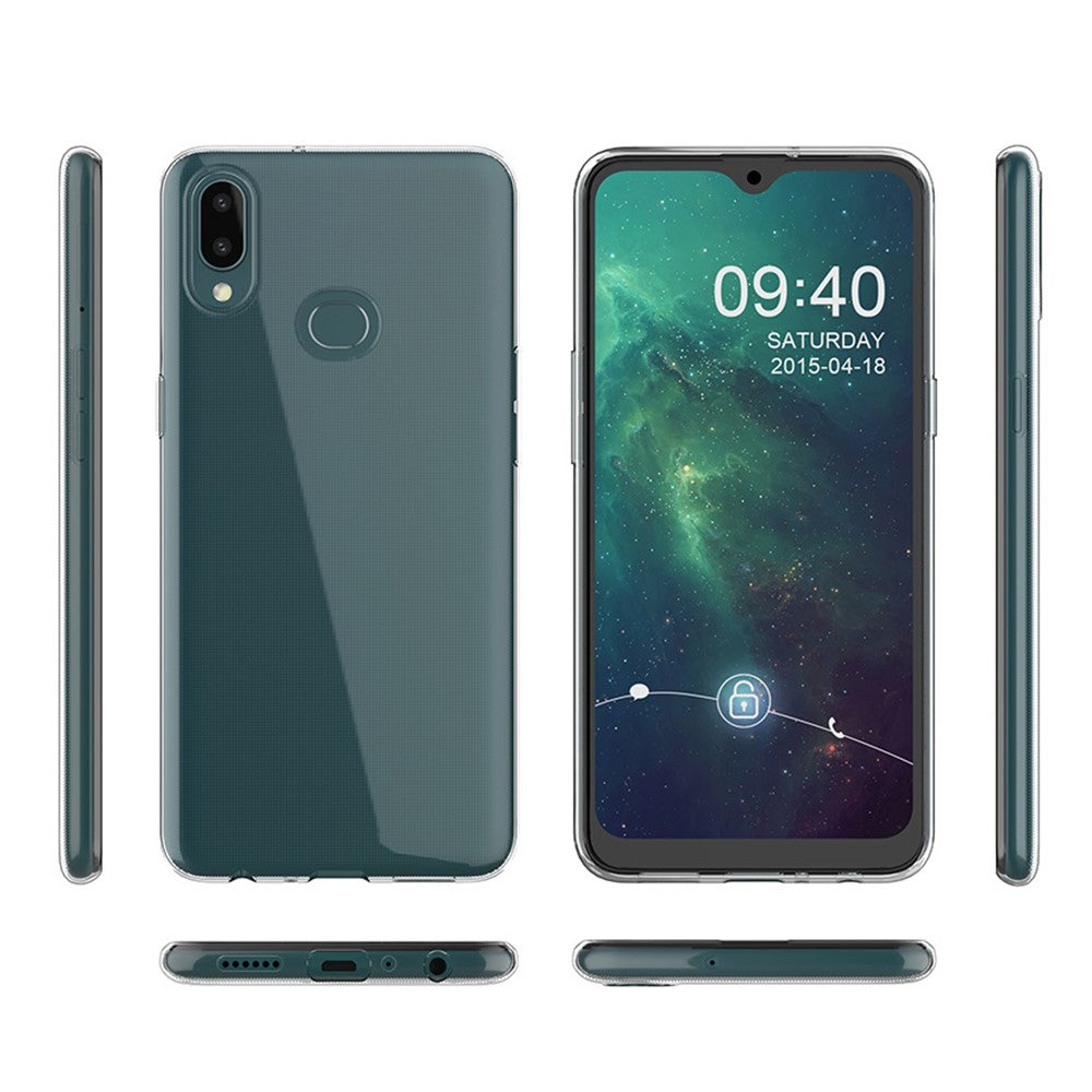Slankt gennemsigtigt telefoncover til Samsung Galaxy A20e, blødt TPU beskyttende anti-fald mobiltelefon-bagside