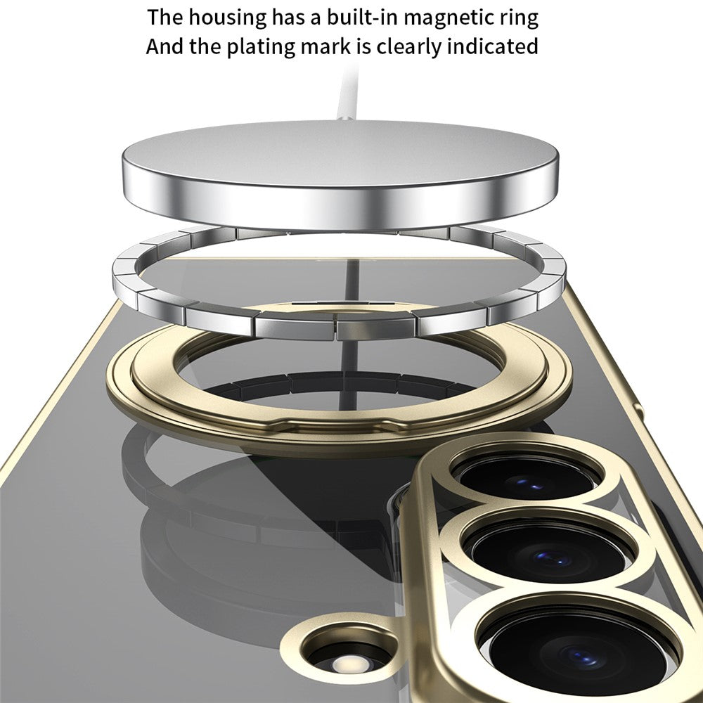 For Samsung Galaxy Z Fold8 Ultra Case Rotating Magnetic Kickstand Clear PC Phone Cover with Tempered Glass Screen Protector