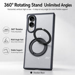 Til Samsung Galaxy Z Fold8 cover Roterende magnetisk støtteben Gennemsigtigt PC telefoncover med hærdet glas skærmbeskytter