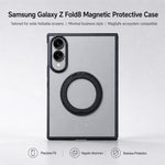 Til Samsung Galaxy Z Fold8 cover Roterende magnetisk støtteben Gennemsigtigt PC telefoncover med hærdet glas skærmbeskytter