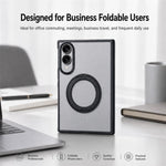 Til Samsung Galaxy Z Fold8 cover Roterende magnetisk støtteben Gennemsigtigt PC telefoncover med hærdet glas skærmbeskytter