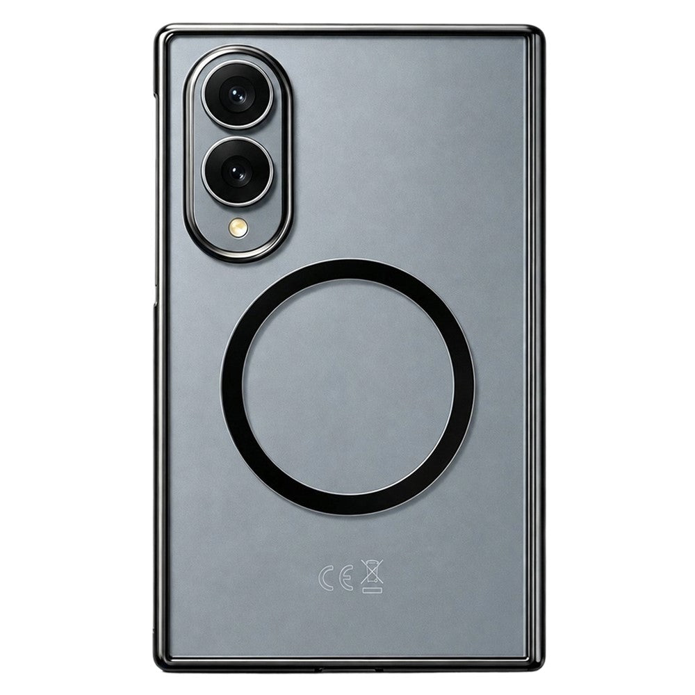 Til Samsung Galaxy Z Fold8 Magnetisk Etui Galvaniseret Gennemsigtig PC Foldbar Telefoncover med Hærdet Glas Skærmbeskytter