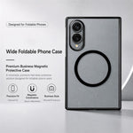 Til Samsung Galaxy Z Fold8 Magnetisk Etui Galvaniseret Gennemsigtig PC Foldbar Telefoncover med Hærdet Glas Skærmbeskytter