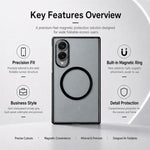 Til Samsung Galaxy Z Fold8 Magnetisk Etui Galvaniseret Gennemsigtig PC Foldbar Telefoncover med Hærdet Glas Skærmbeskytter