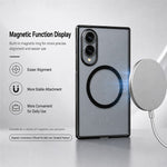 Til Samsung Galaxy Z Fold8 Magnetisk Etui Galvaniseret Gennemsigtig PC Foldbar Telefoncover med Hærdet Glas Skærmbeskytter