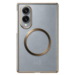 Til Samsung Galaxy Z Fold8 Magnetisk Etui Galvaniseret Gennemsigtig PC Foldbar Telefoncover med Hærdet Glas Skærmbeskytter