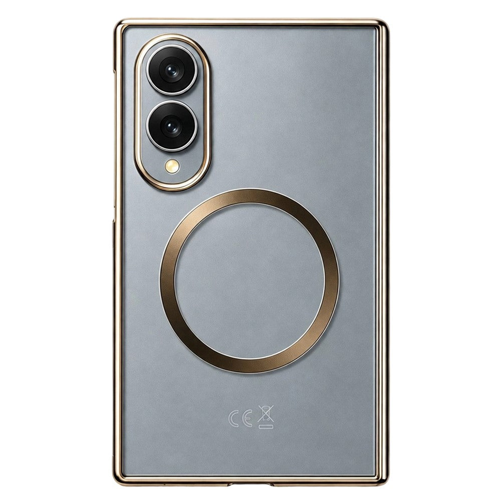 Til Samsung Galaxy Z Fold8 Magnetisk Etui Galvaniseret Gennemsigtig PC Foldbar Telefoncover med Hærdet Glas Skærmbeskytter